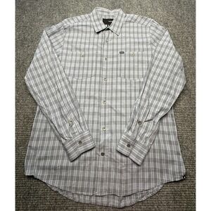 Hurley Shirt Mens Medium Blue Plaid Long Sleeve Button Front‎ Cotton Surf Skate